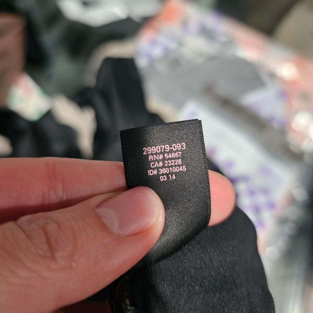 2014 victorias secret black satin slip dress with cream trim - Picture 6 of 6